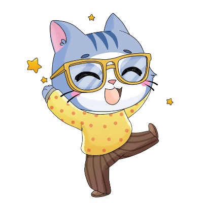 illustration chat heureux micro crèche Montessori charleville